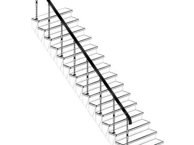 Wooden Stairs 10 3D model