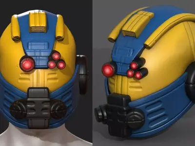 Helmet scifi fantasy futuristic military Scifi  Low-poly 3D model order