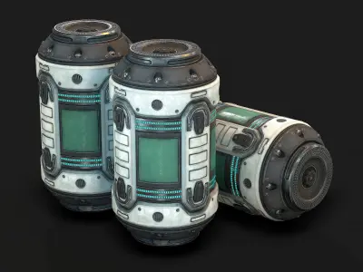 Sci Fi Barrel Low Poly Low-poly 3D model