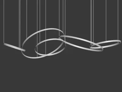 Gold Ring Chandelier 3D model