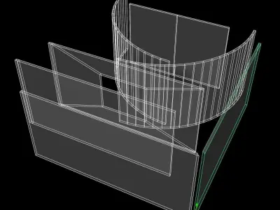 sci fi walls - modular Low-poly 3D model