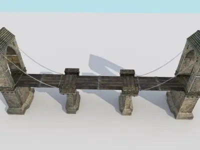 Medieval City Drawbridge Low-poly 3D model