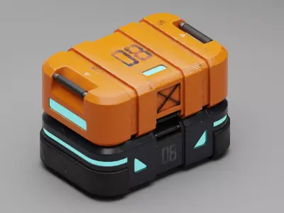 Sci-fi Box  PBR Low-poly Game Prop Low-poly 3D model