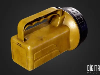 Rechargeable Flashlight Low-poly 3D model