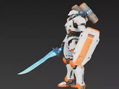 Titan Vanguard Assault Mech 3D Model Low-poly 3D model