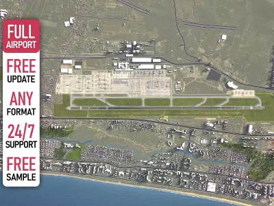 Sanya - 3D Airport Model Low-poly 3D model