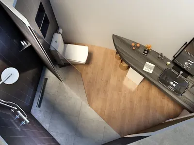 modern round  house design 3d model Low-poly 3D model