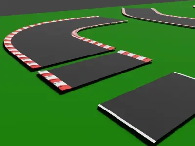 Race Track Configurable - Chicane - Pista de Corrida Low-poly 3D model