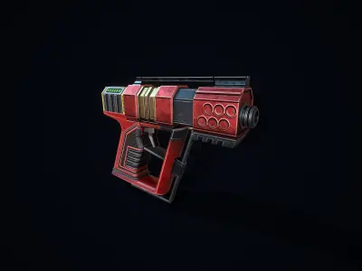 Laser Handgun Low-poly 3D model
