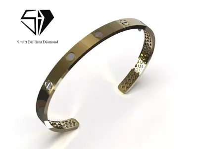 Mens and Womens Modern Screw Bangle cad file bg0069 3D print model