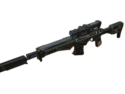 SCI-FI Sniper Rifle Low-poly 3D model