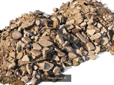 Various piles of soil and stones 3D Model Pack