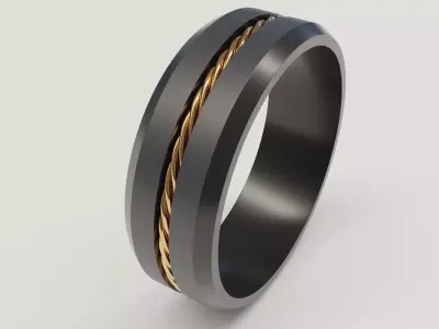 Cuban Chain Ring light 2 ver 3D print model