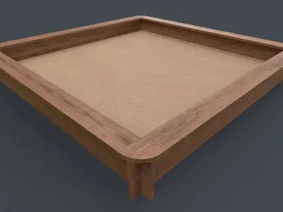 PBR Outdoor Wooden Sandbox Square B Low-poly 3D model