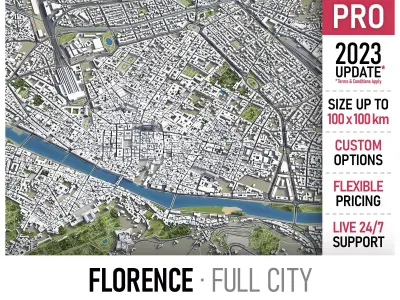 Florence - Firenze Low-poly 3D model