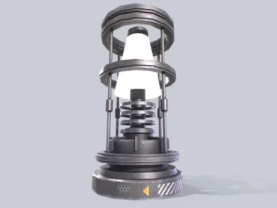 Sci fi lamp Low-poly 3D model