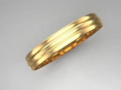 Light Gold Diamond Men Ring 2MR075 3D model