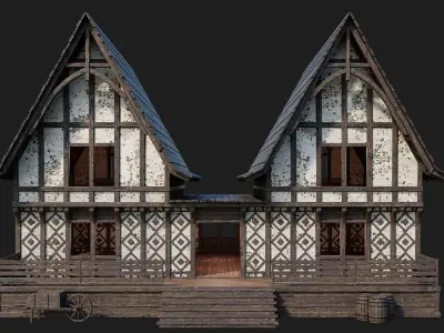 Old Medieval Building 4K Textures GameReady 120 Low-poly 3D model