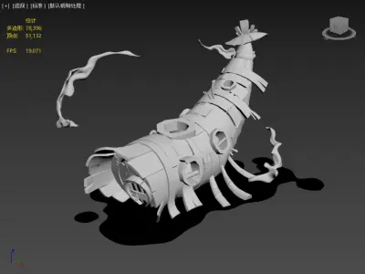 Stylish waterfront cottage Low-poly 3D model