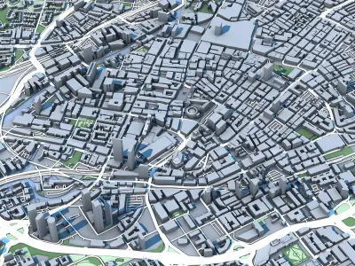 Part of Manchester City England 3D model
