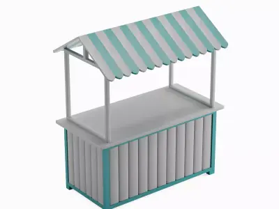 Food Stand 04 Low-poly 3D model