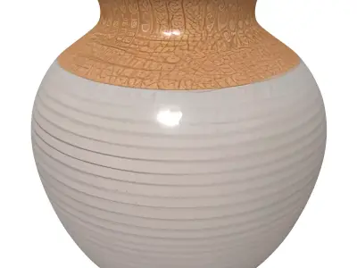 Elegant Decorative Textured Ceramic Vase Low-poly 3D model