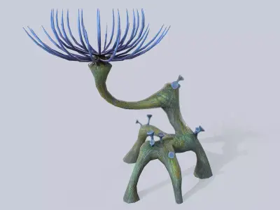 Extraterrestrial plant Low-poly 3D model