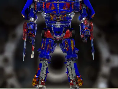 Optimus prime truck and robot 3D model