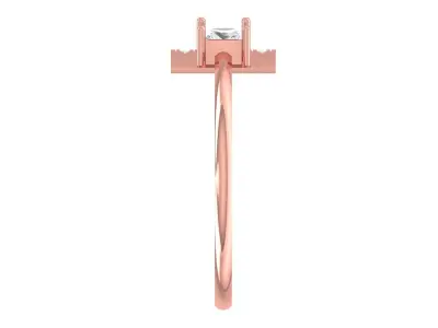 Solitaire Women Princess Stone Band Ring 3D print model purchase