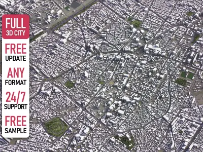 Kermanshah - 3D City Model Low-poly 3D model