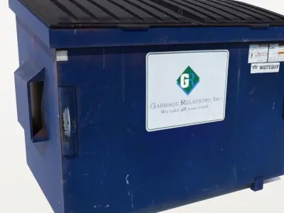 Dumpster Low-poly 3D model trash can Low-poly 3D model