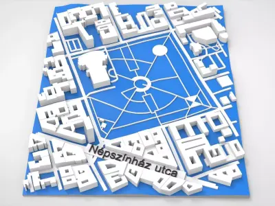 Budapest Park II Janos Pal papa ter Hungary 3D model