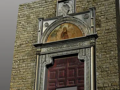 Medieval Romanic Style Portal no 2 Low-poly 3D model