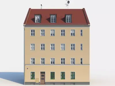 Residential City Building - Row - 03 - Clean Facade 3D model
