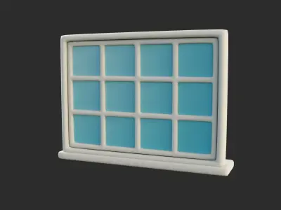 Cartoon Window 28a 3D model