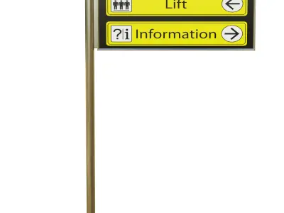 Airport Sign Low-poly 3D model
