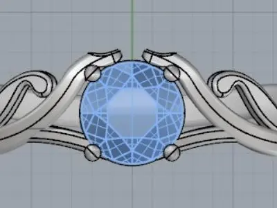 Curved ring 3D print model