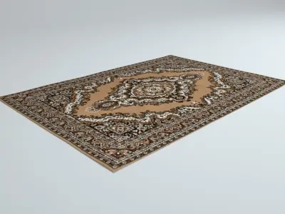 4 Persian Rugs Low-poly 3D model