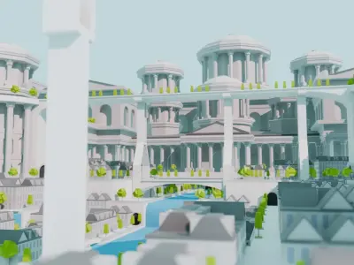 Old City Low-poly 3D model