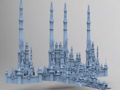 Han dynasty stylised gates raised 3D model