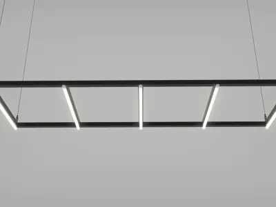 Hanging Tube Lights 3D model