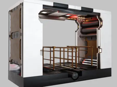 Sci Fi Corridor  Low-poly 3D model