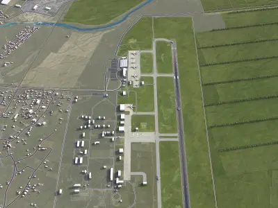 Podgorica Airport - Aerodromi Crne Gore Low-poly 3D model
