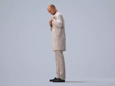 00201Lucian004 - Adult Caucasian man standing in architectural 3D model