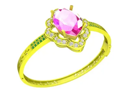 Marquise Halo Ring 3D Model 6449 3D print model