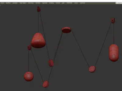 PLANETS pendant light Low-poly 3D model