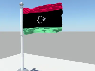 Libya flag 3D model