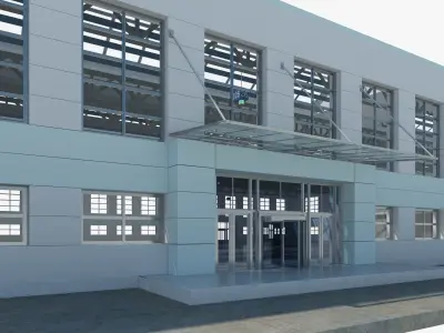 Warehouse interior and exterior 3D model