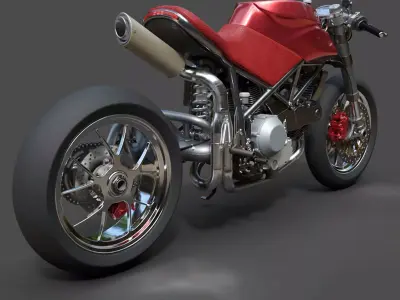 Ducati 916 Custom Cafe Fighter Hyper  17M Poly Masterpiece 3D model