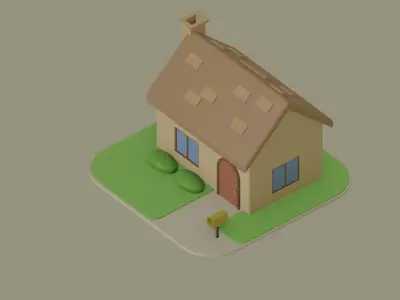 Low Poly House Low-poly 3D model order